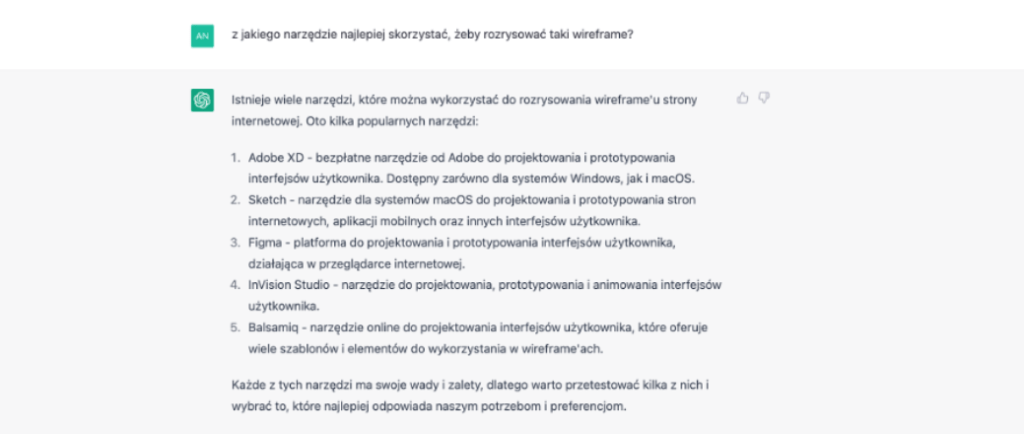 Podpowiedź dotycząca narzędzi